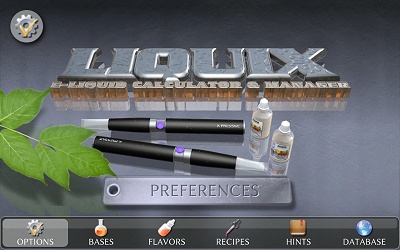 LIQUIX E-LIQUID CALCULATOR AND MANAGER FOR iPHONE, iPAD, iPOD